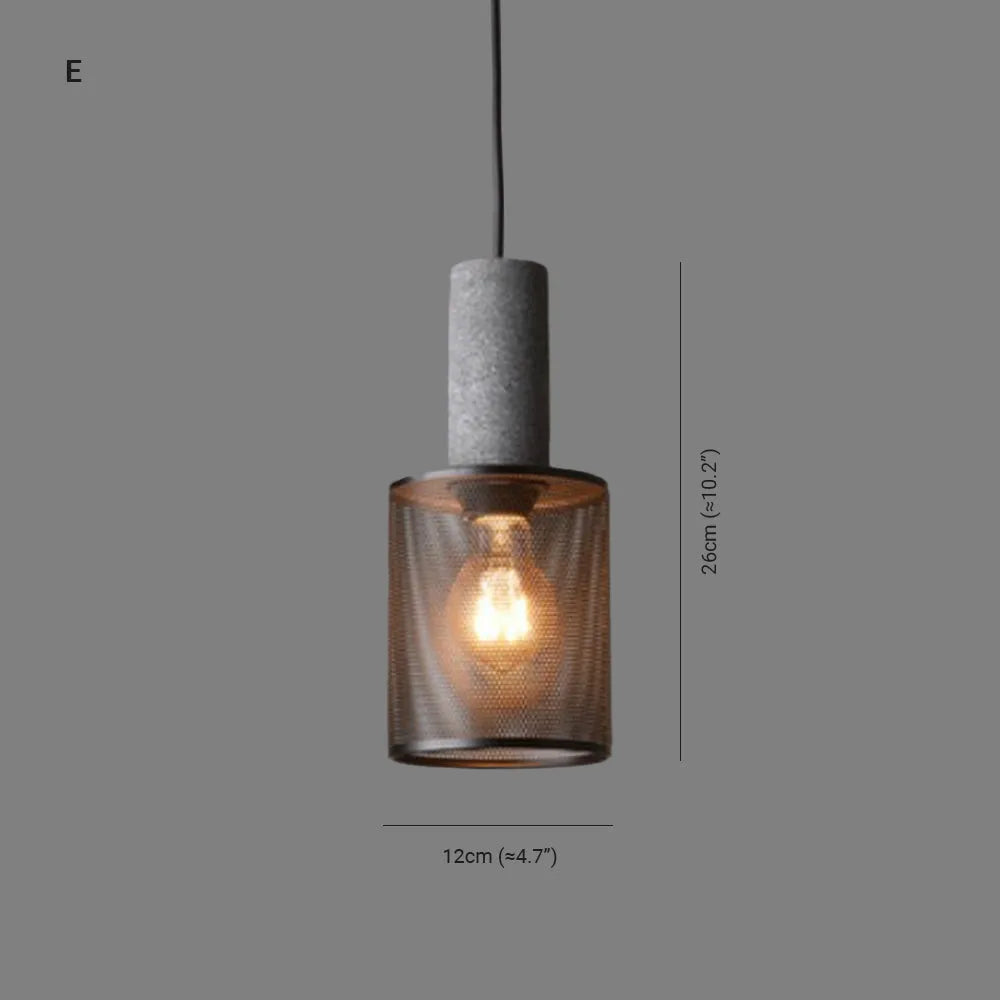 Xenith Industrial Cylindrical Pendant Light, Cement/Metal - Lamp Copper