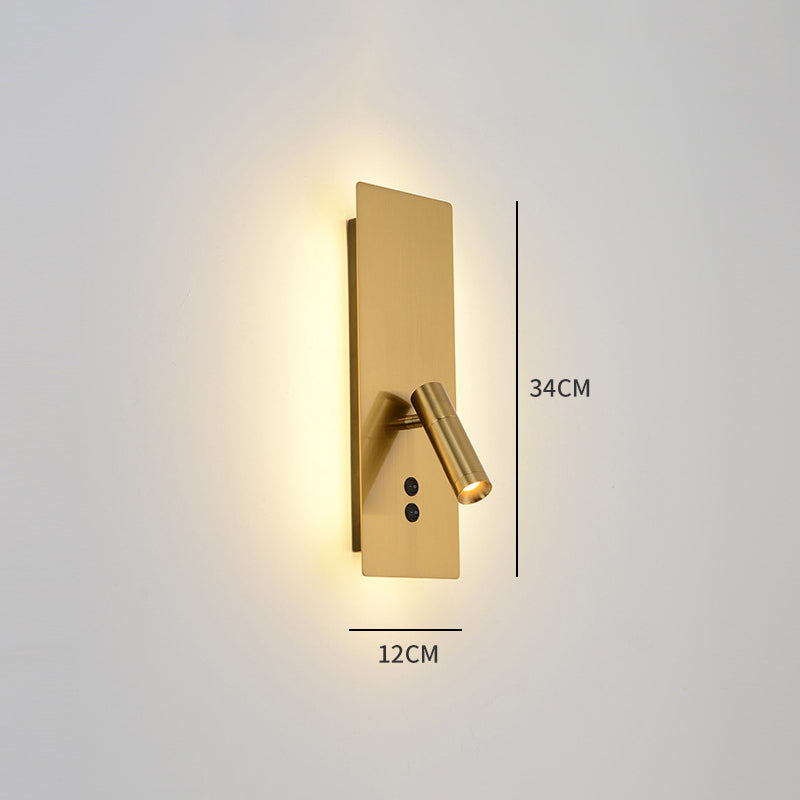Ray Modern Flashlight Metal/Acrylic Wall Lamp Spotlight, Gold/Black/White - Lamp Copper