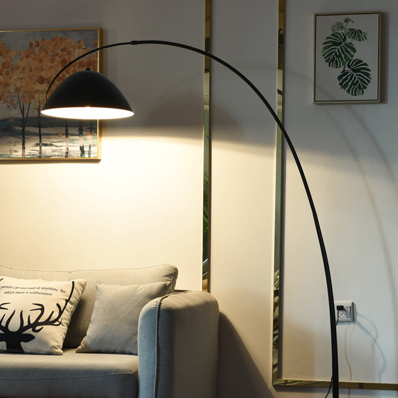 Avi Modrn Fishing Rod Metal Floor Lamp, Black - Lamp Copper