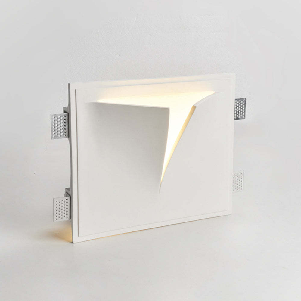 Aria Modern Recessed Metal/Plaster LED Wall Lamp, White - Lamp Copper