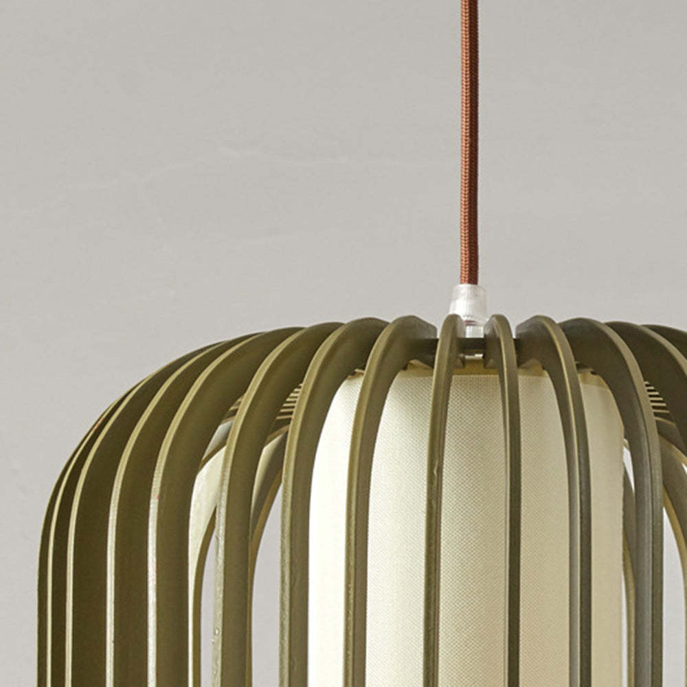 Muto Modern Birdcage Wood Pendant Light - Lamp Copper