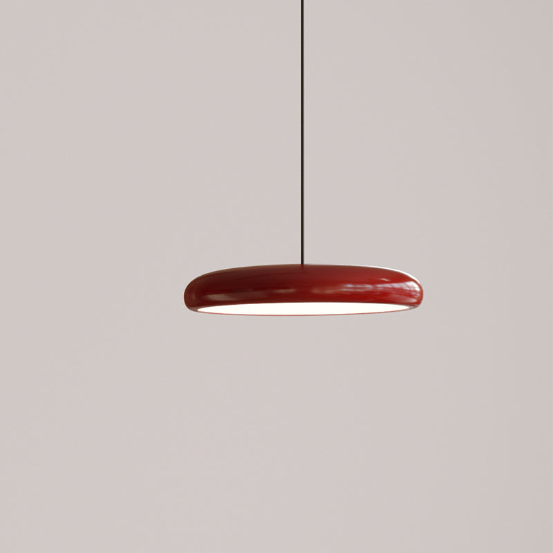Aria Modern Minimalist Pendant Light Red Black Silver Metal Bedroom - Lamp Copper