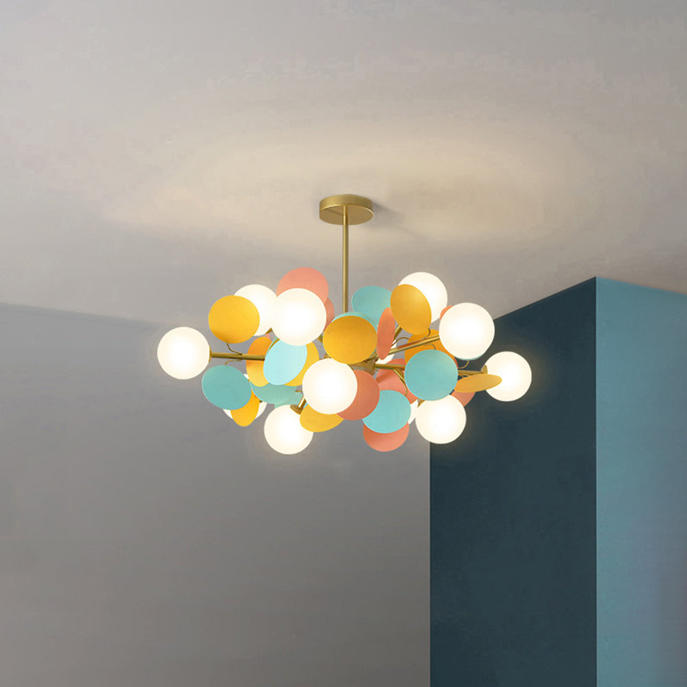 Nexen Multicolored Flower Branch Chandelier Living Room - Lamp Copper
