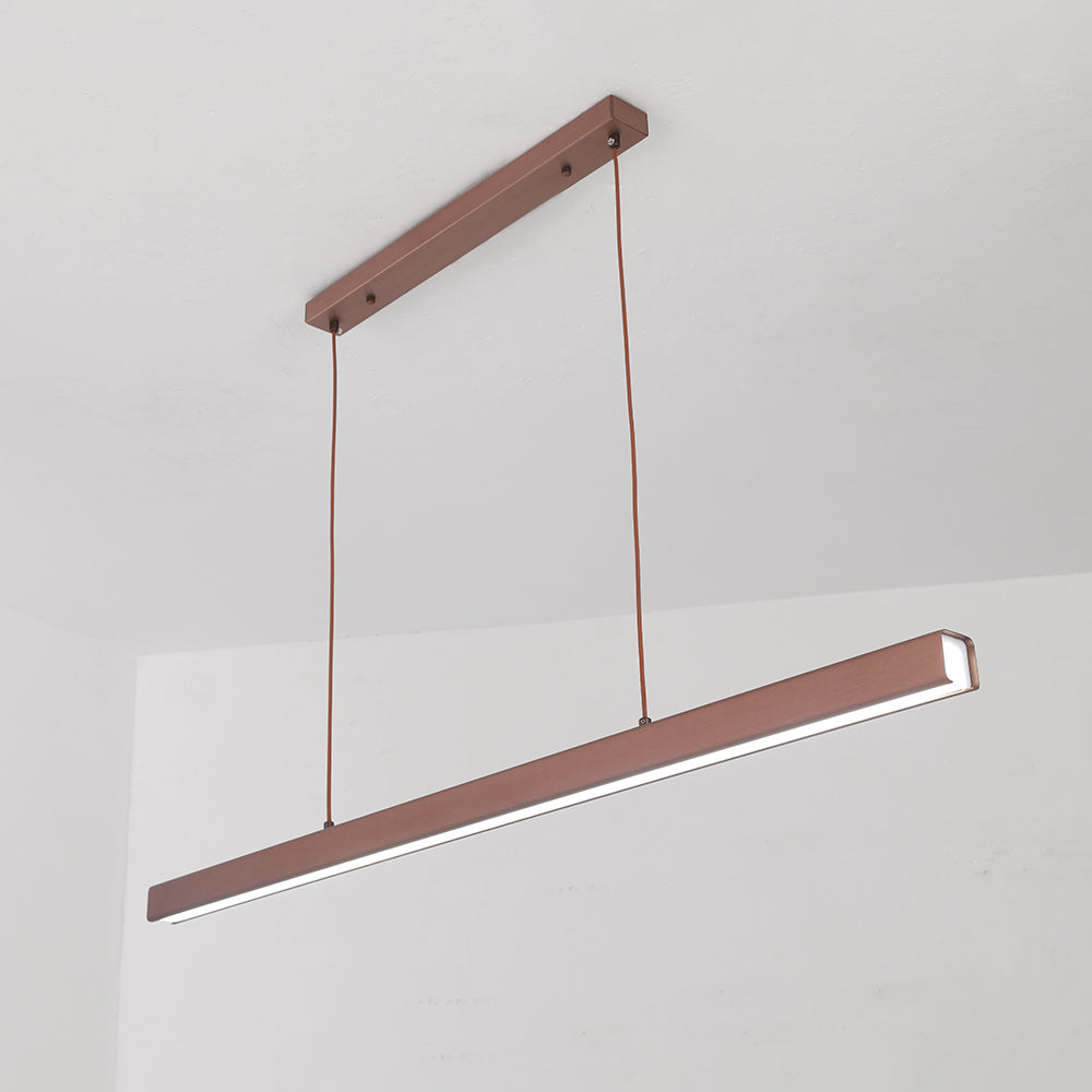 Thala Modern Linear Metal LED Pendant Light Black/Brown - Lamp Copper