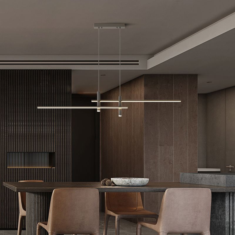 Prym Pendant Light Modern Linear Dining Room - Lamp Copper