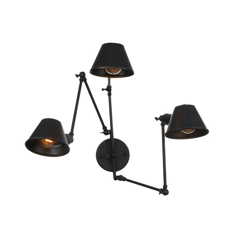 Epoch Vintage Adjustable Metal Wall Lamp, Black/Rust, Bedroom - Lamp Copper