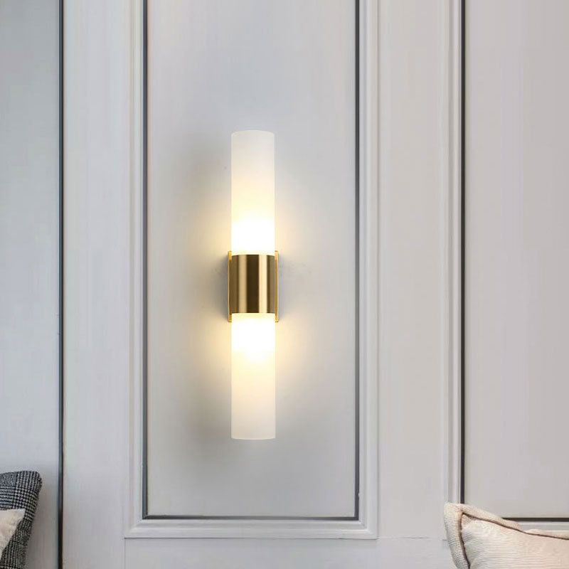 Arisha Modern Double Headed Metal Glass Vanity Wall Lamp, Black/Gold - Lamp Copper