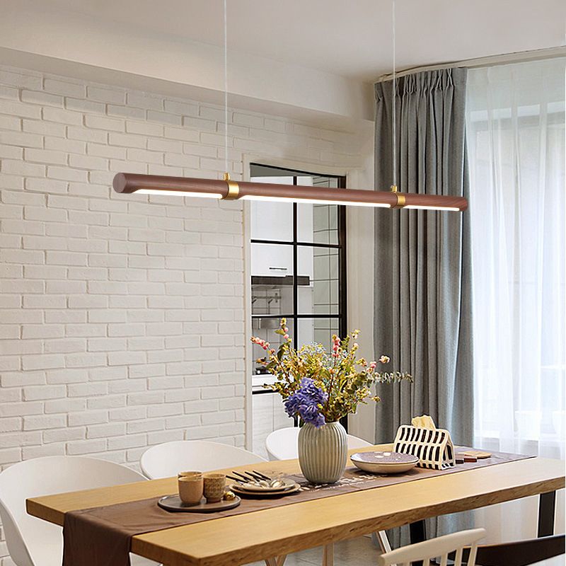 Muto Modern Minimalist Pendant Light, Metal Water Transfer Wood - Lamp Copper