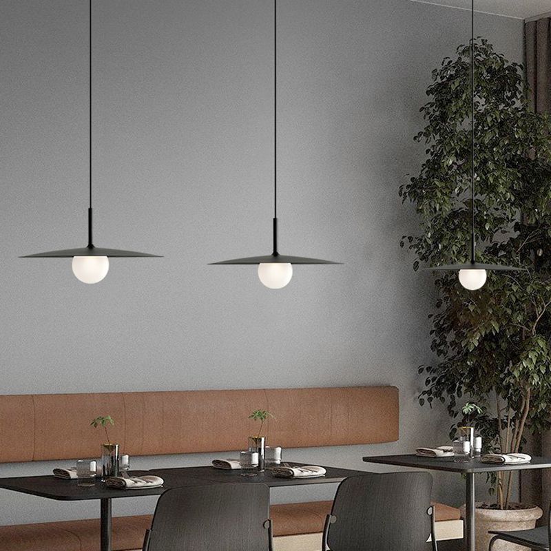 Arisha Modern Dish-shaped Metal Pendant Light, Black/White/Grey - Lamp Copper