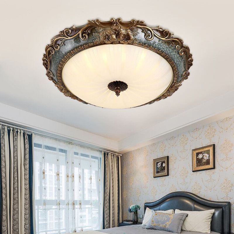 Tiffany Flush Mount Ceiling Light, Brass/Resin - Lamp Copper