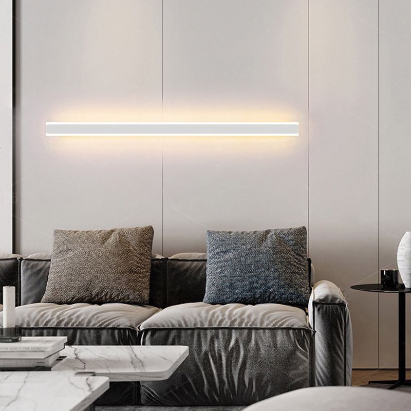 Gravo Minimalist Linear Metal/Acrylic Wall Lamp, Gold/Black/White - Lamp Copper
