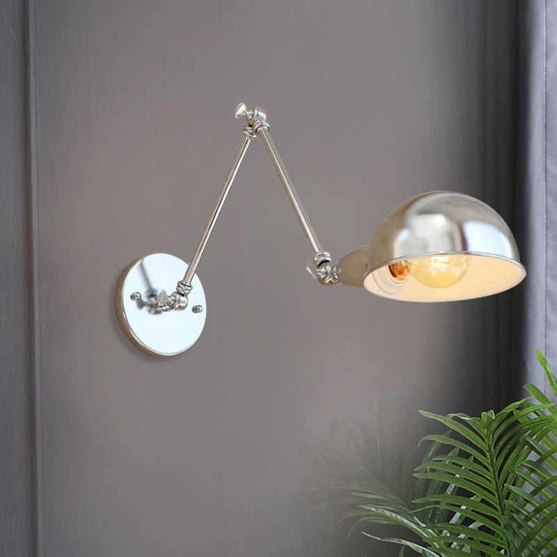 Epoch Wall Lamp Dome Minimalist, Adjustable Metal, Silver, Bedroom - Lamp Copper
