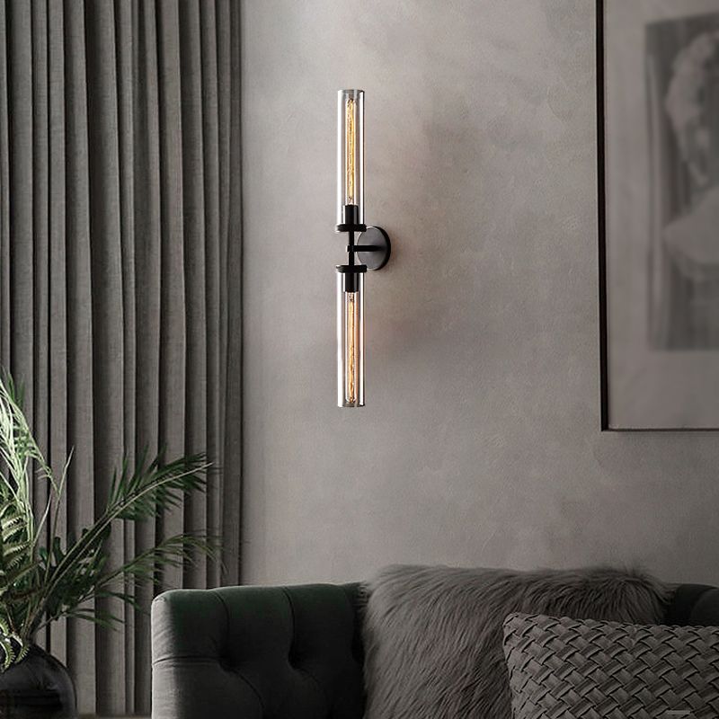 Arisha Modern Cylindrical Metal Led Wall Lamp, Black/Copper - Lamp Copper