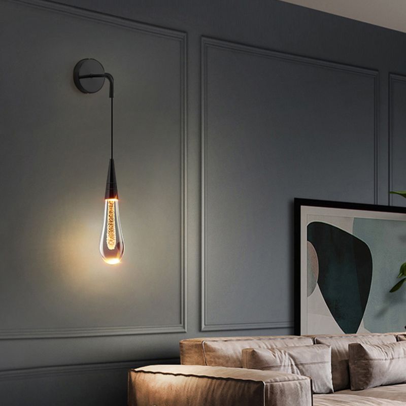 Kristy Modern Water Drop Wall Lamp, Black/Gold - Lamp Copper