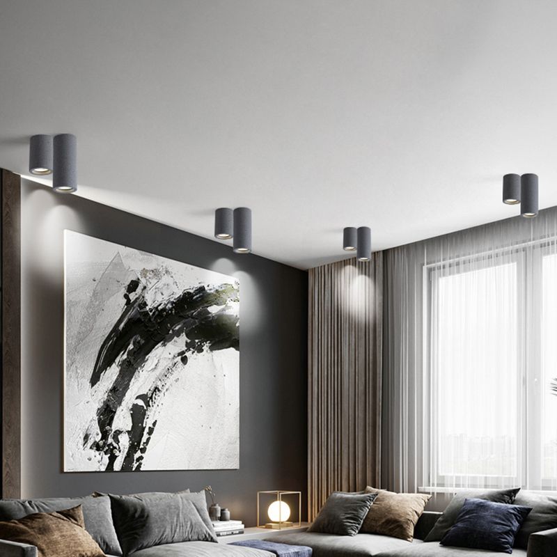 Aria Modern Cylinder LED Flush Mount Ceiling Light, Living Room - Lamp Copper