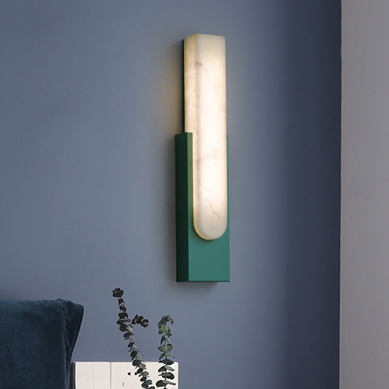 Arisha Modern Rectangular Stone Metal Wall Lamp - Lamp Copper