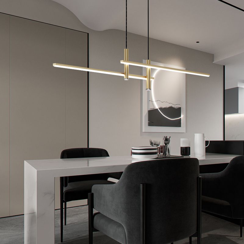 Prym Pendant Light Modern Linear Dining Room - Lamp Copper