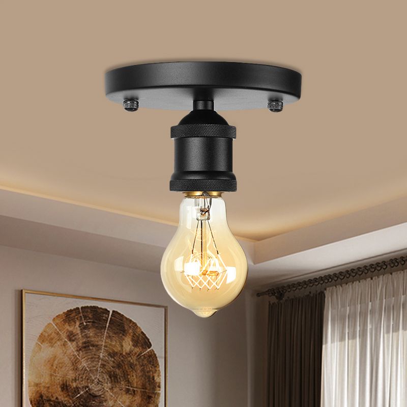 Silva Retro Vintage Bulb Semi-Flush Mount Ceiling Light - Lamp Copper
