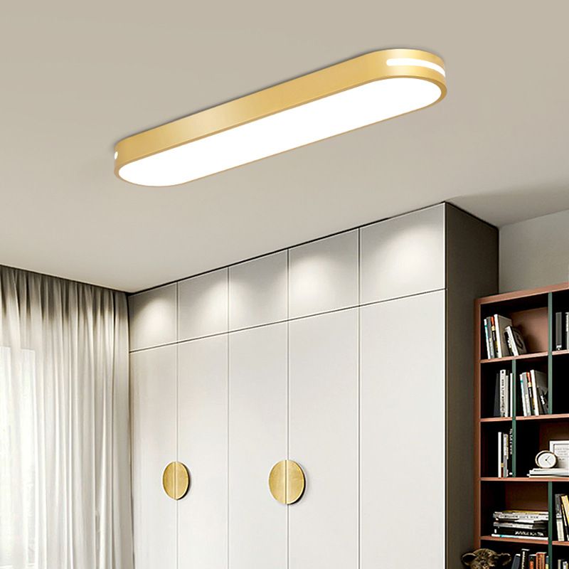 Arisha Oval Flush Mount LED Ceiling Light, Black/White/Grey/Gold - Lamp Copper