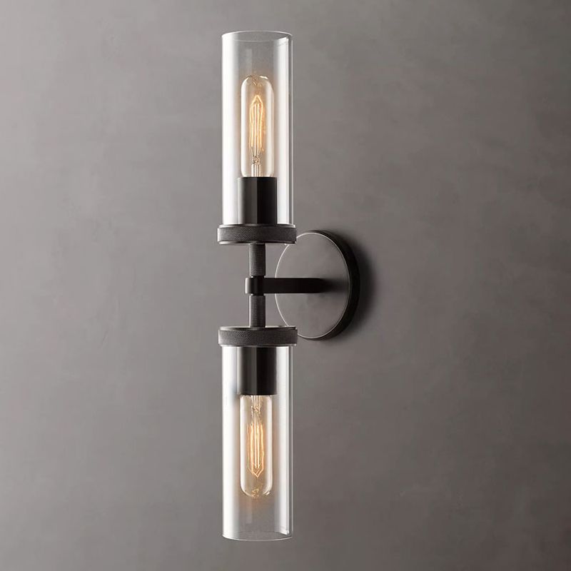 Arisha Modern Cylindrical Metal Led Wall Lamp, Black/Copper - Lamp Copper