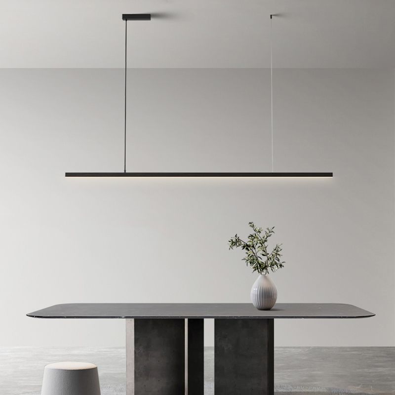 Arisha Minimalist Linear Metal Pendant Light, White/Black - Lamp Copper