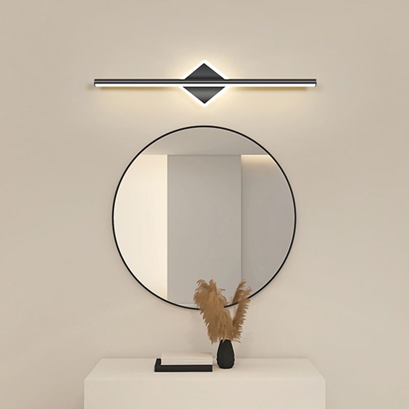 Arisha LED Linear Mirror Front Vanity Wall Lamp, Black/Gold - Lamp Copper