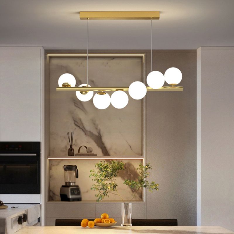 Valentina Nordic Linear LED Pendant Light, 7/9/11 Heads - Lamp Copper