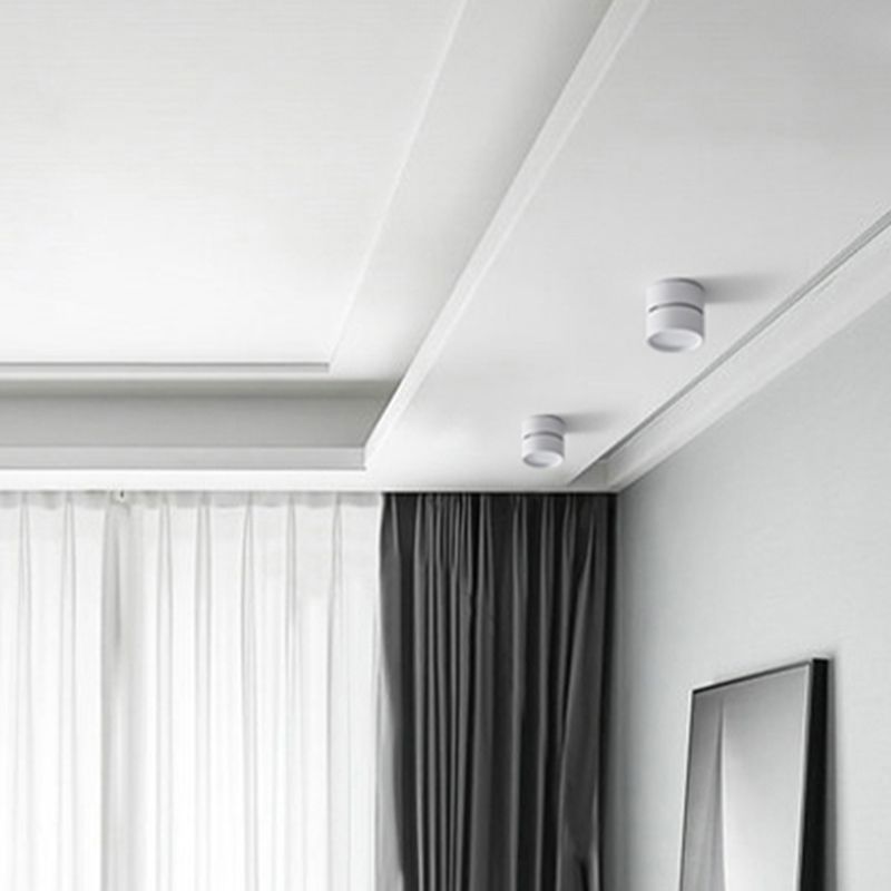 Arisha Flush Mount Ceiling Light Cylindrical Modern, Metal, Black/White, Hallway - Lamp Copper