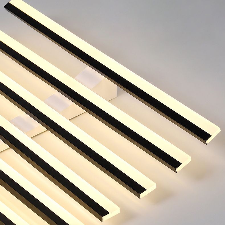 Arisha Flush Mount Ceiling Light Linear Modern,Wave Black, Living Room - Lamp Copper