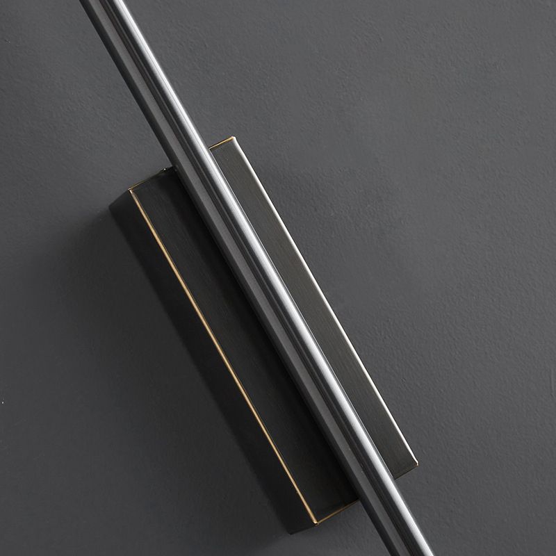 Arisha Modern Linear Metal&Acrylic Bedroom Wall Lamp, Black/Brass - Lamp Copper