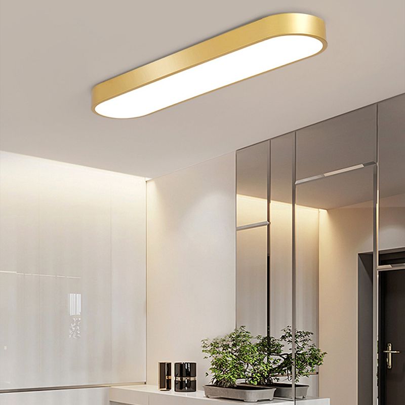Arisha Oval Flush Mount LED Ceiling Light, Black/White/Grey/Gold - Lamp Copper