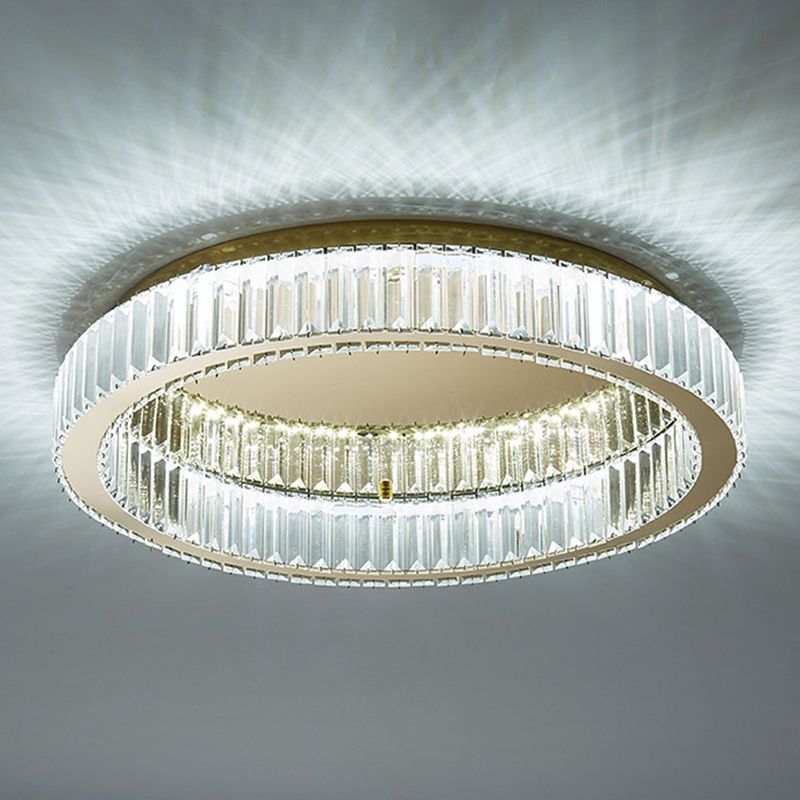Kristy Modern Art Deco Circular Crystal Flush Mount Ceiling Light Gold - Lamp Copper