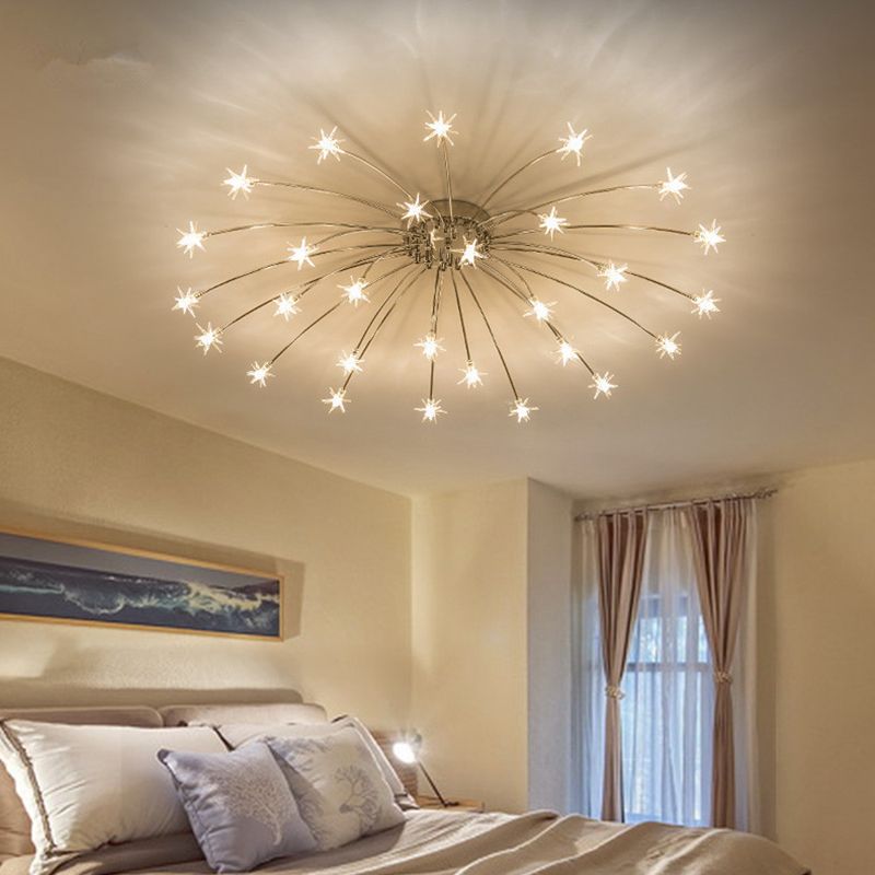 Arisha Art Deco Starry Flush Mount Ceiling Light - Lamp Copper