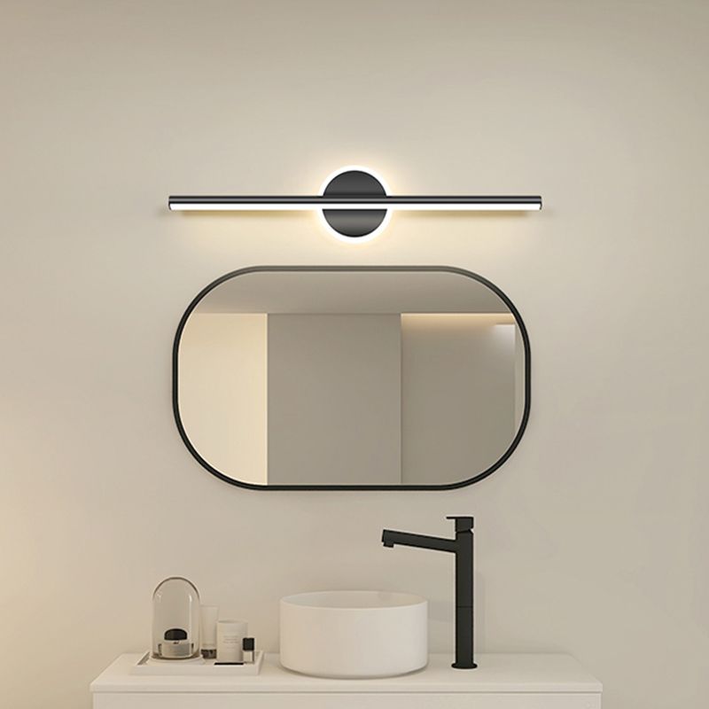Arisha LED Linear Mirror Front Vanity Wall Lamp, Black/Gold - Lamp Copper