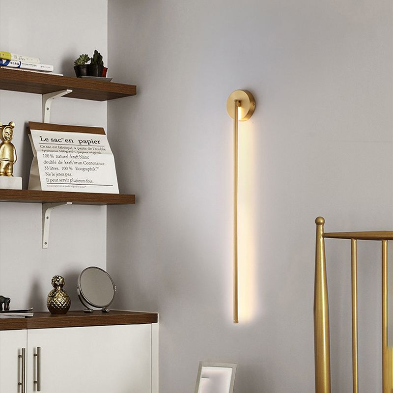 Fauro Modern Linear Metal&Silica Gel Wall Mount Lamps, Gold - Lamp Copper