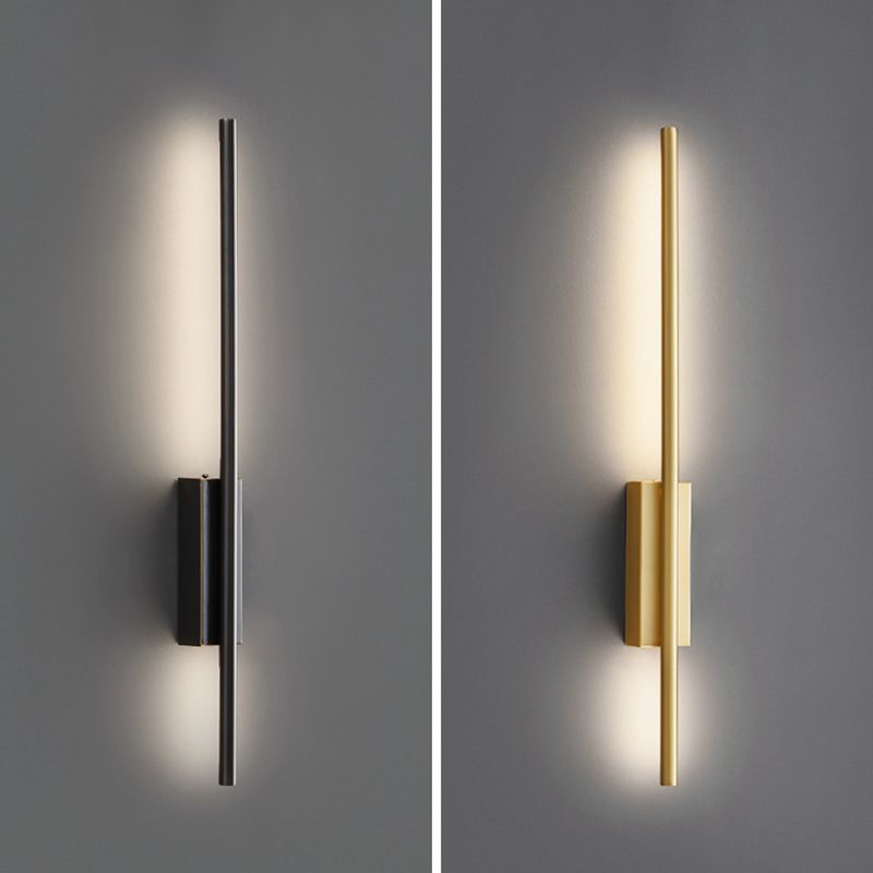 Arisha Modern Linear Metal&Acrylic Bedroom Wall Lamp, Black/Brass - Lamp Copper
