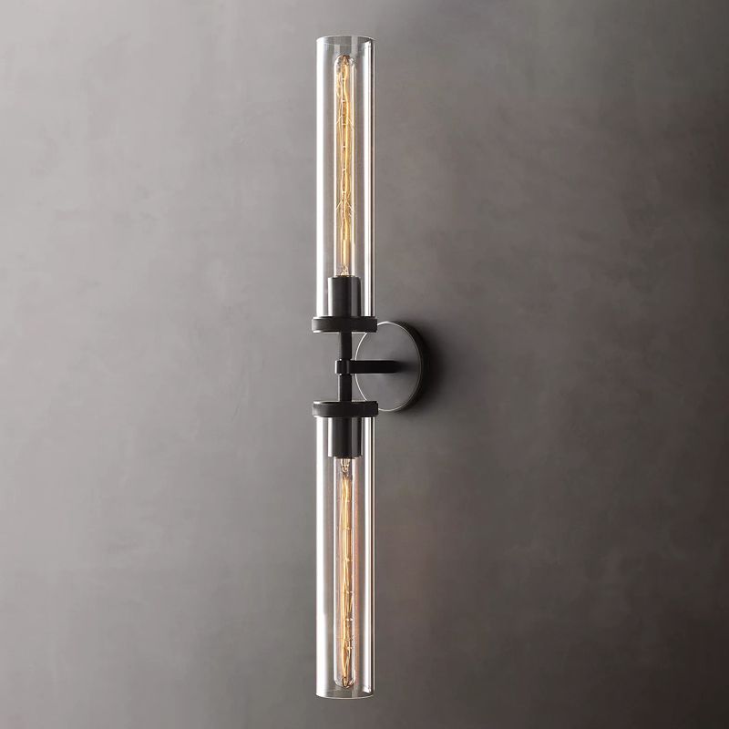 Arisha Modern Cylindrical Metal Led Wall Lamp, Black/Copper - Lamp Copper