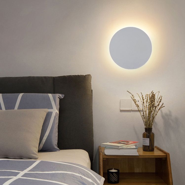 Arisha Minimalist Round Wall Mounted Lamp, Metal, Bedside/Living Room - Lamp Copper
