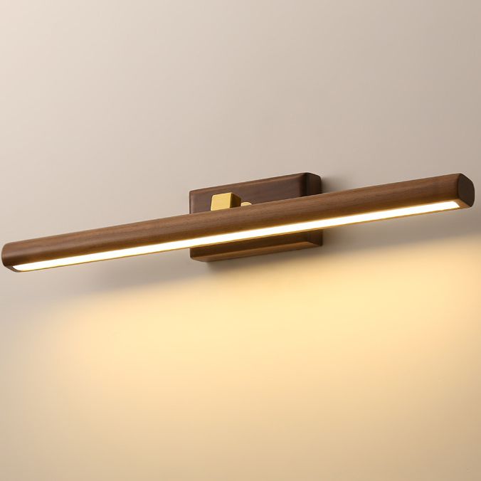 Muto Vanity Rotatable Mirror Front Vanity Wall Lamp, Wood - Lamp Copper