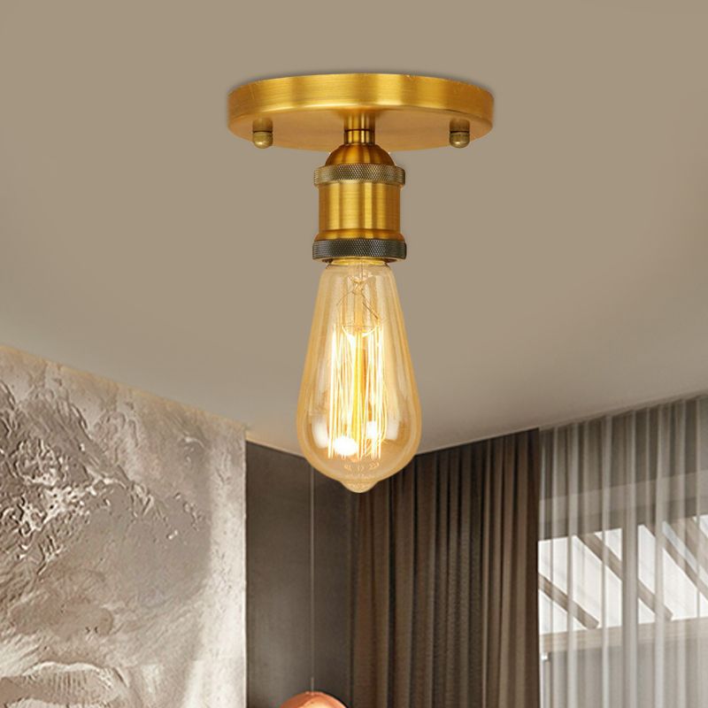 Silva Retro Vintage Bulb Semi-Flush Mount Ceiling Light - Lamp Copper