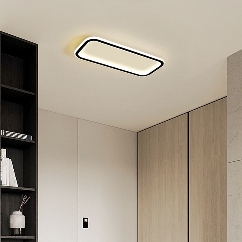 Arisha Minimalist Flush Mount Black Frame Rectangular Ceiling Light - Lamp Copper