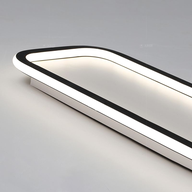 Arisha Minimalist Flush Mount Black Frame Rectangular Ceiling Light - Lamp Copper