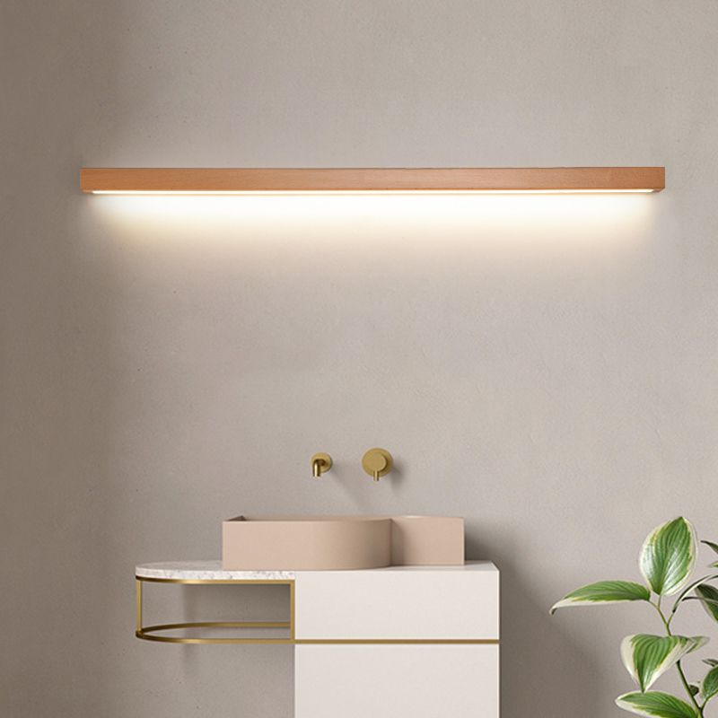 Muto Linear Mirror Wooden Front Vanity Wall Lamp - Lamp Copper