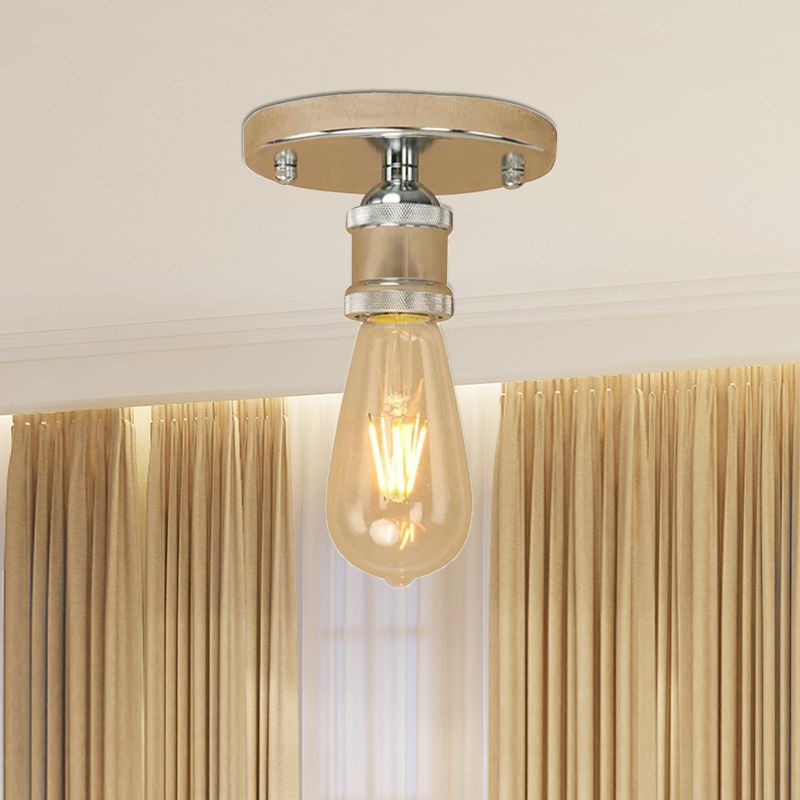 Silva Retro Vintage Bulb Semi-Flush Mount Ceiling Light - Lamp Copper