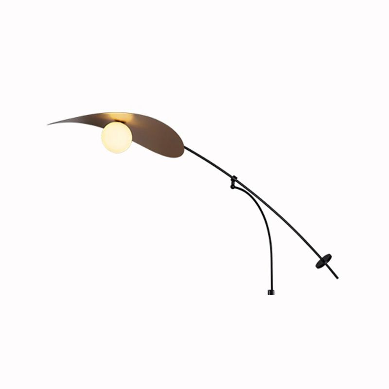 Arisha Arc Wall Lamp, Metal/Glass, Black/Gold, Bedroom - Lamp Copper