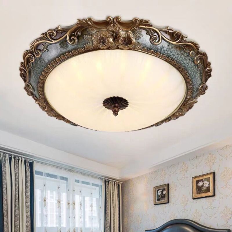 Tiffany Flush Mount Ceiling Light, Brass/Resin - Lamp Copper