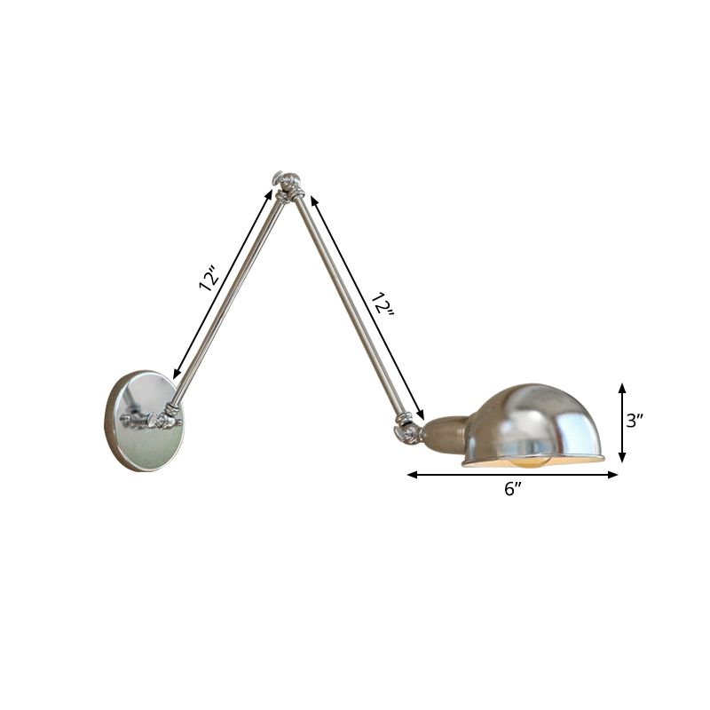 Epoch Wall Lamp Dome Minimalist, Adjustable Metal, Silver, Bedroom - Lamp Copper