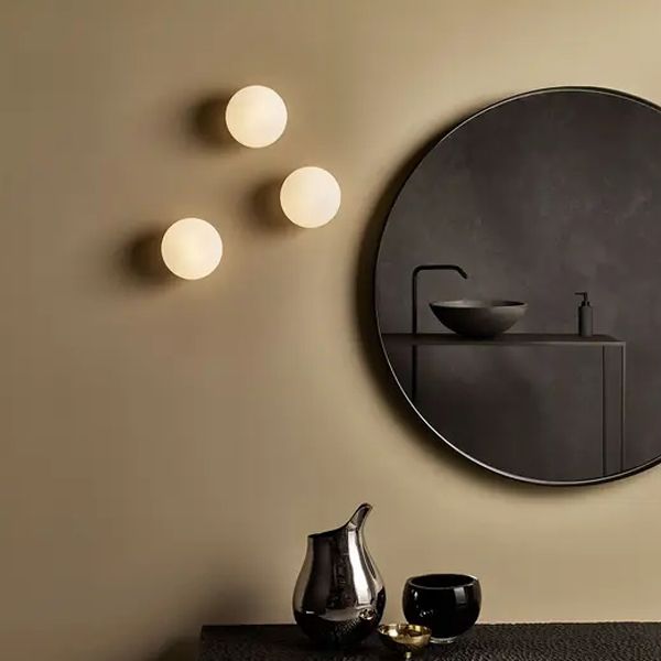 Valentina Modern Globe Shape Vanity Metal Glass LED Wall Lamp - Lamp Copper