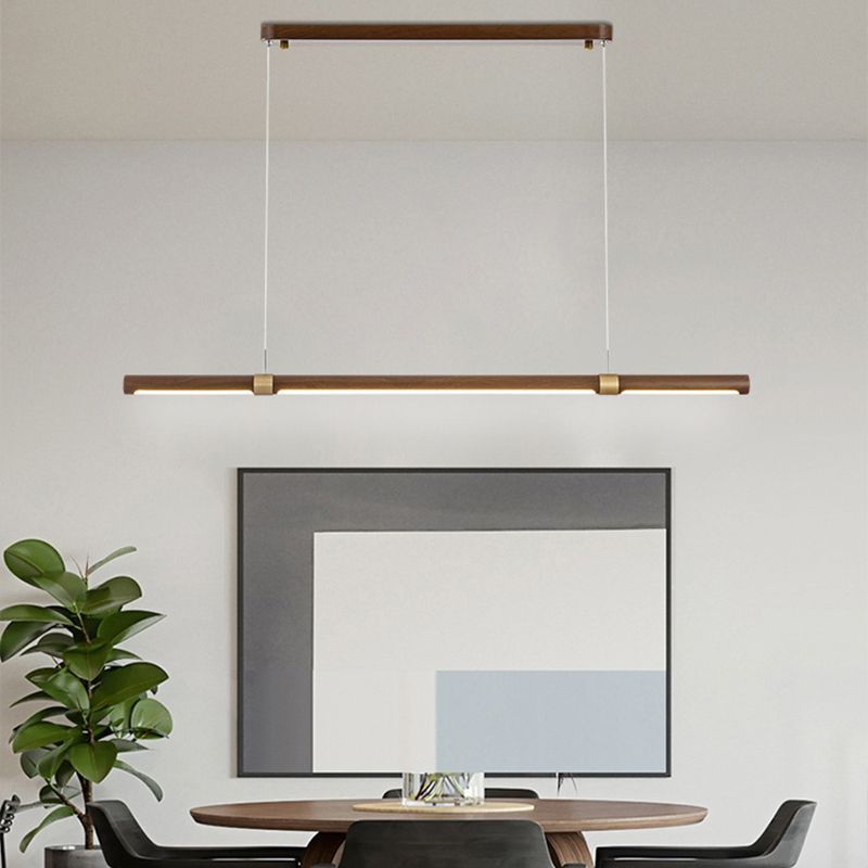 Muto Modern Minimalist Pendant Light, Metal Water Transfer Wood - Lamp Copper