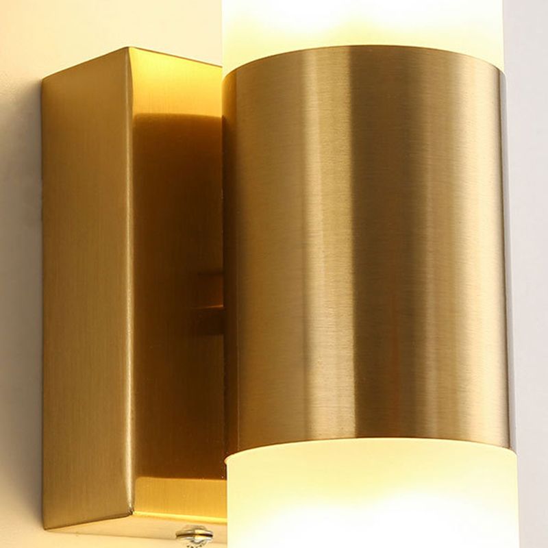 Arisha Modern Double Headed Metal Glass Vanity Wall Lamp, Black/Gold - Lamp Copper